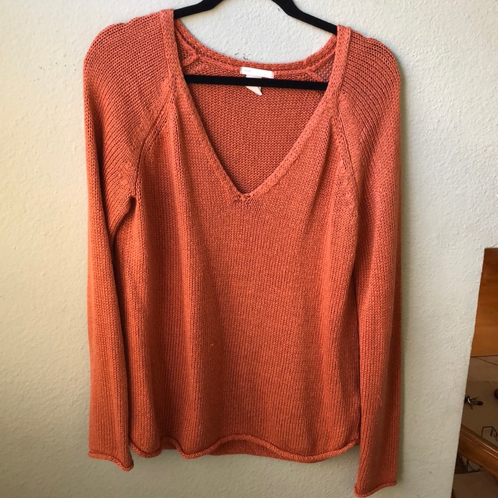 H&M Basics Loose-Knit Sweater (Burnt Orange)